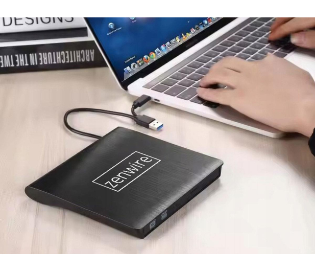 Zenwire Napęd Zewnętrzny DVD CD 2w1 USB 3.0 USB-C ECD829-Y - 1604629 - zdjęcie 7
